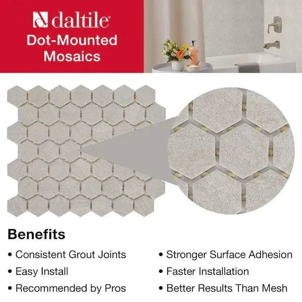 Open Box Daltile Nova Falls Gray 10 in. x 12 in. Glazed Ceramic Hexagon Mosaic Tile (9.72 sq. ft./Case)