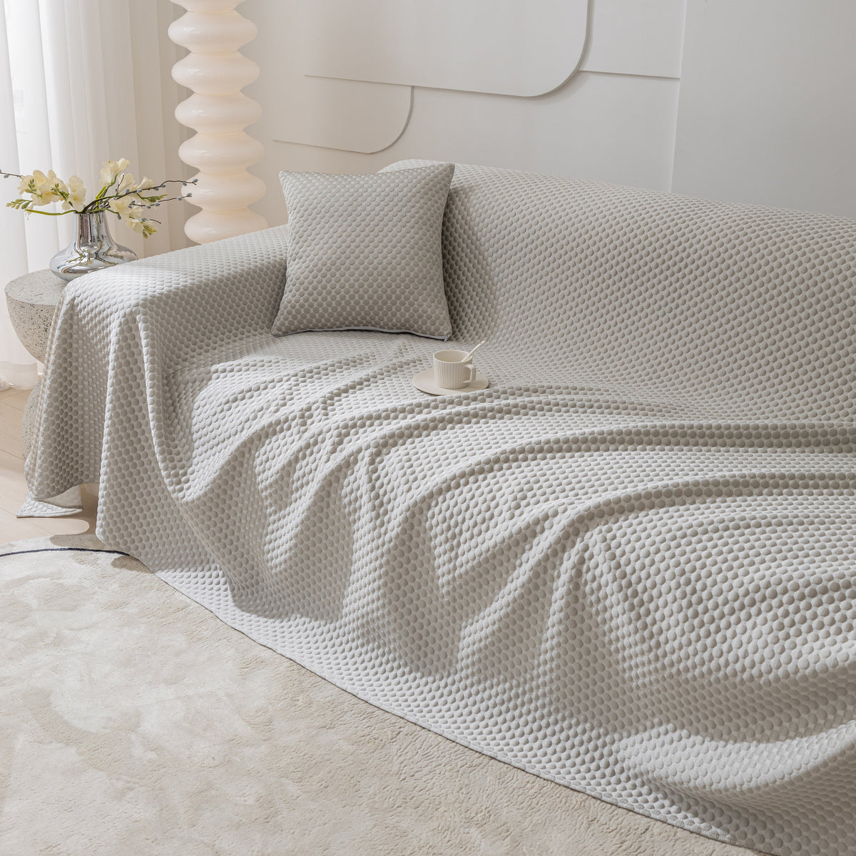 FASHION Granular Textured Sofa Couch Covers, L Shape Sectional Couch Covers, Sofa Covers for Living Room