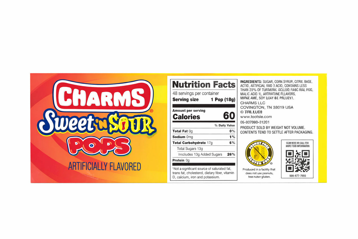 Charms Sweet 'N Sour Lollipops (18g)(48ct)