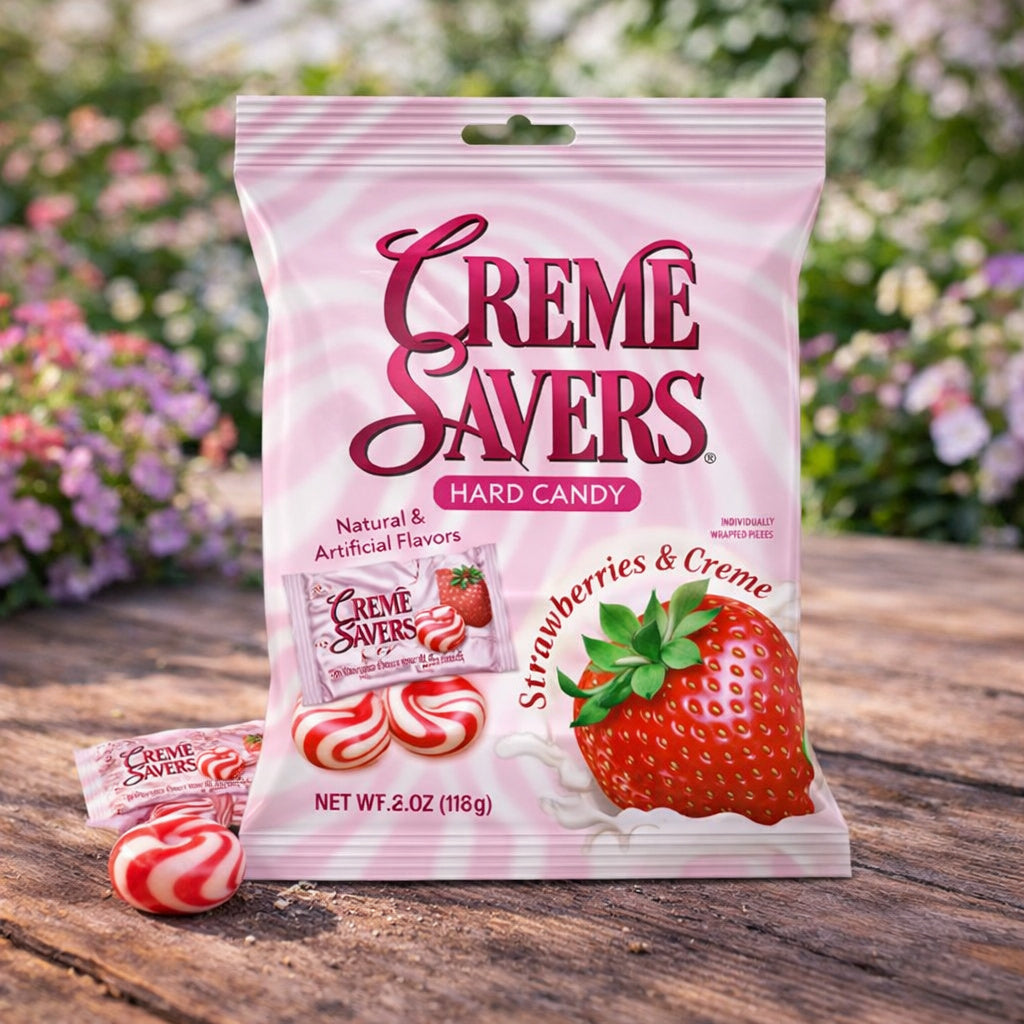 Creme Savers Hard Candy Strawberries & Creme 6ct (177g)