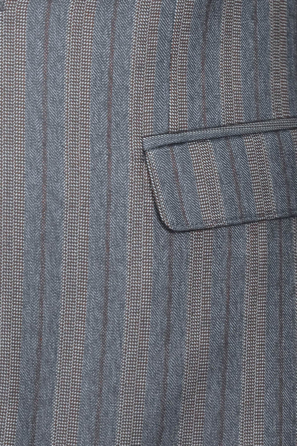 Striped Slim Fit Men Grey Blazer - Wessi