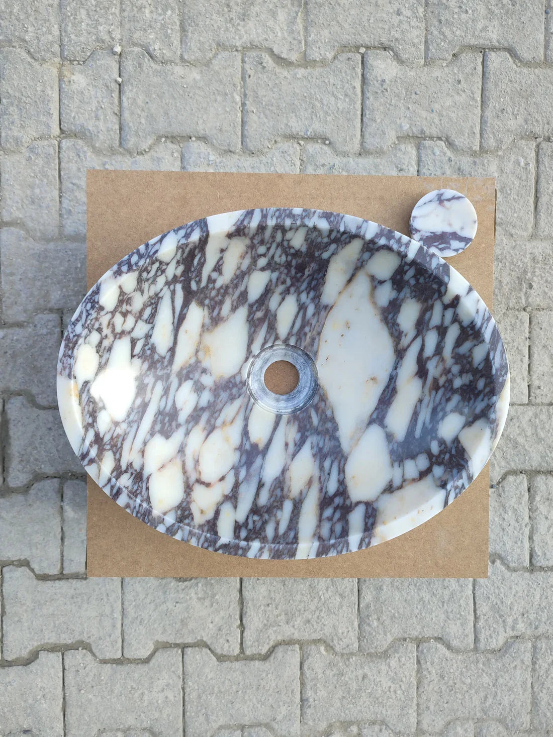 Calacatta Viola Marble Oval Shape Above Vanity Bathroom Sink (W)18" (L)14" (H)5"