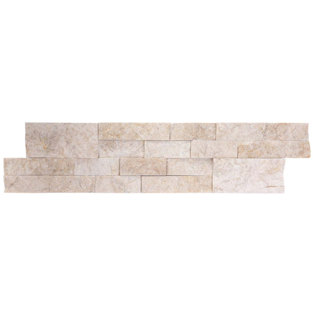 Cappuccino Beige Ledger 3D Panel 6"x24" Natural Marble Wall Tile - Full Truckload