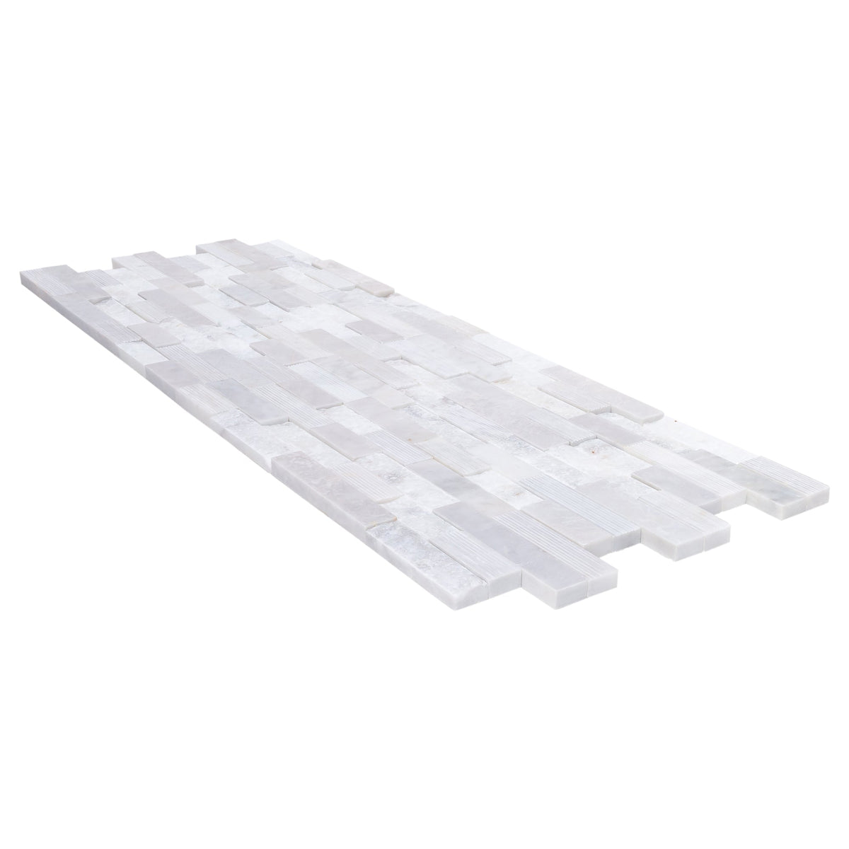 Carrara White Ledger Multi-surface 3D Panel 6"x24" Marble Wall Tile - Full Truckload