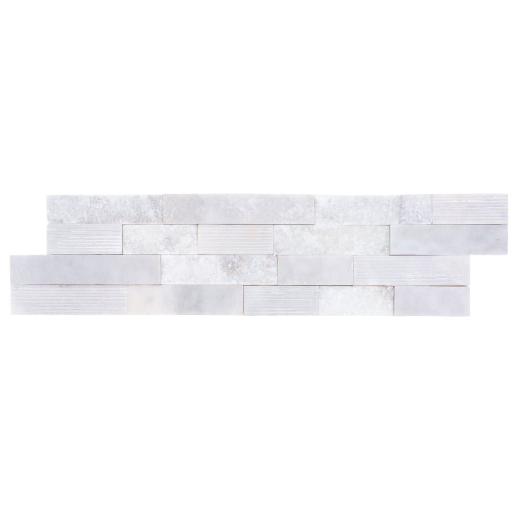 Carrara White Ledger Multi-surface 3D Panel 6"x24" Marble Wall Tile - Full Truckload