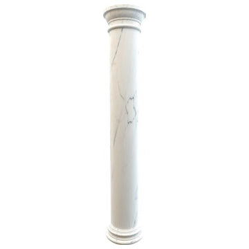 Statuario White Marble Doric Greek Hand-carved Column (D)16" (H)111"