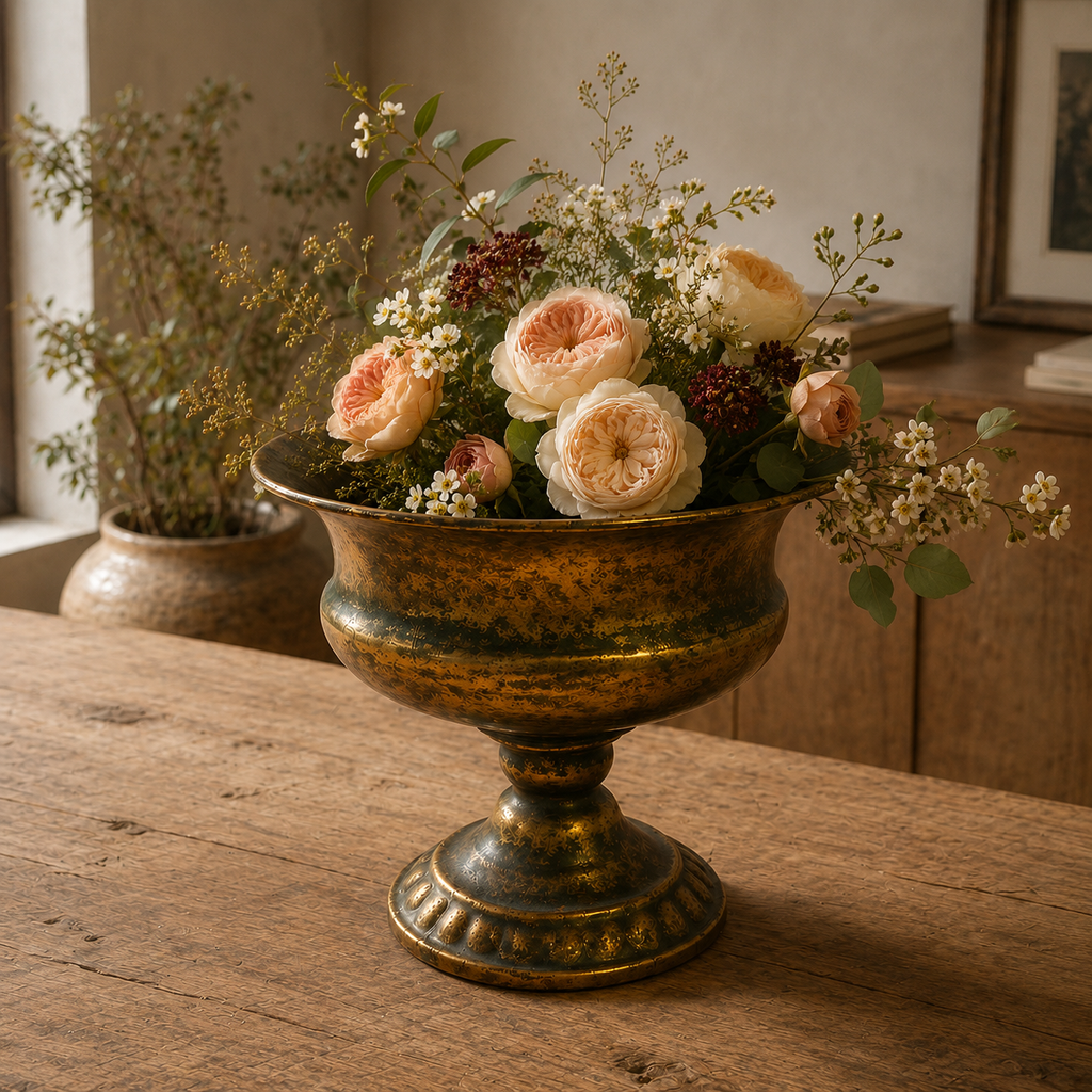 Rustic Pedestal Planter Urn