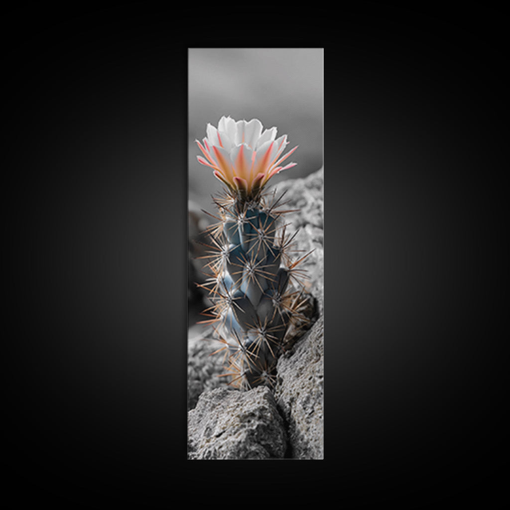 Cactus Bloom Desert Art Framed Canvas Print | Southwest Wall Art | Wildflower Painting | Botanical Prints | Boho Art | Nature Decor | Gift Idea