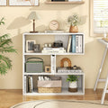 Concave Bookshelf with 3 Open Shelves and Anti-Tip Device