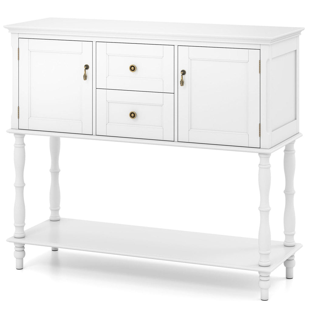 Console Table with 2 Drawers and Storage Cabinets