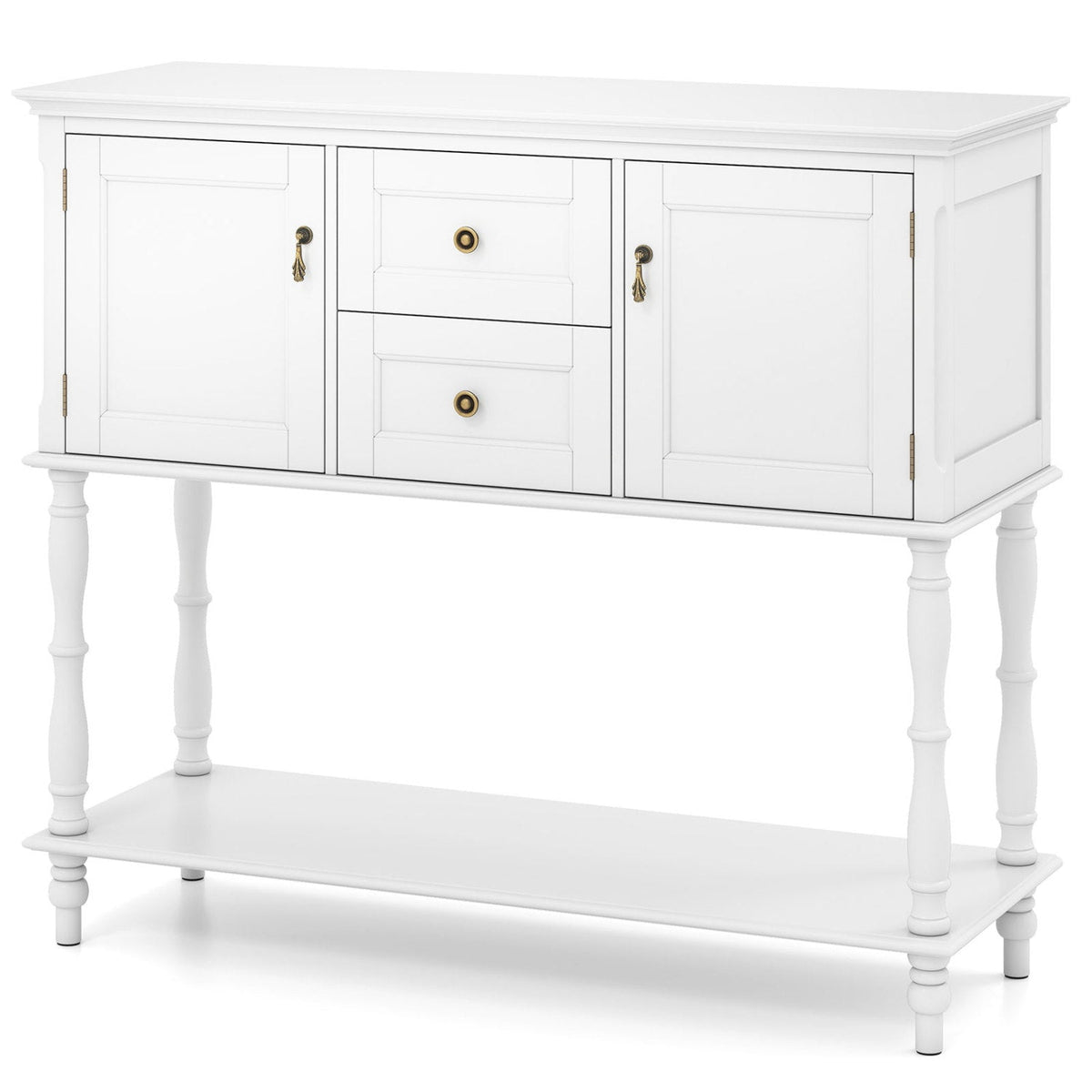 Console Table with 2 Drawers and Storage Cabinets