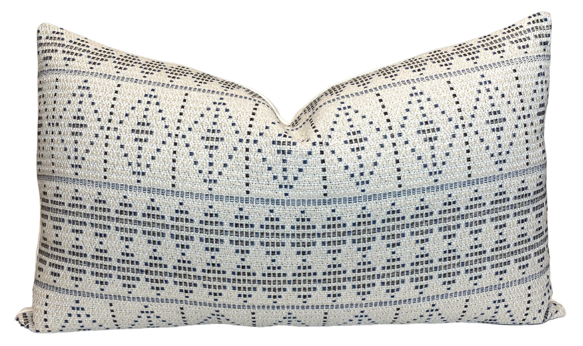 Souk Pillow Cover in Onyx Indigo, Indoor Outdoor Pillows, Peter Dunham Textiles