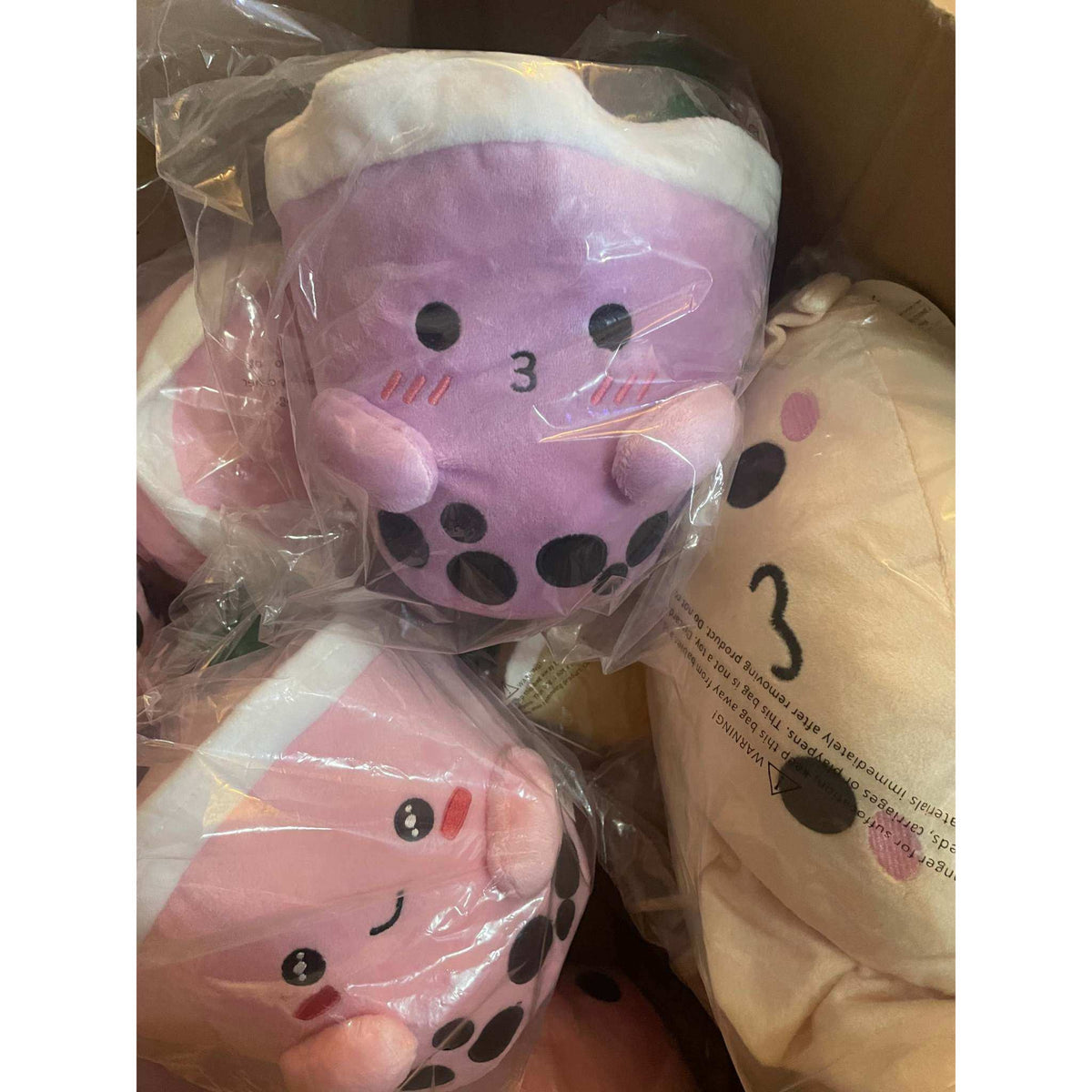 ABC Boba Tea Plush Purple Cute Stuffed Animal Toy 10"