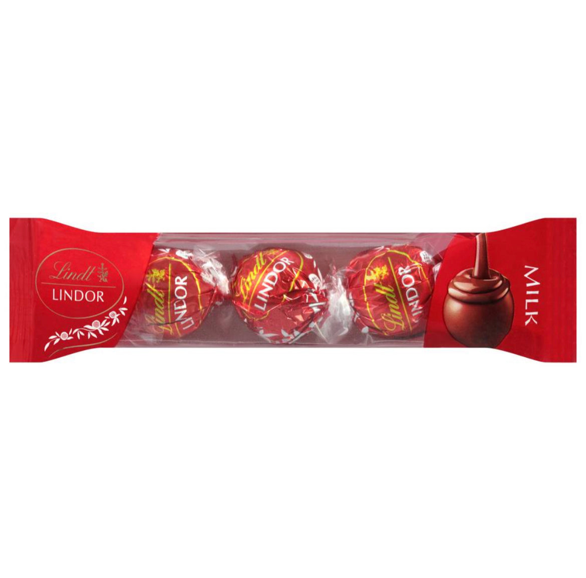LINDT LINDOR Milk Chocolate Truffles 3pcs 12 pack