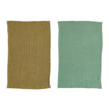 Olive & Teal Cotton Dobby Tea Towels