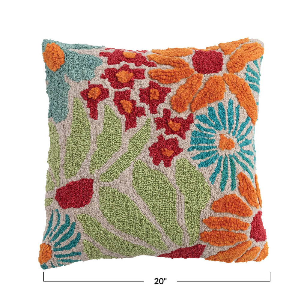 Vibrant Square Tufted Floral Throw Pillow | Indoor & Outdoor
