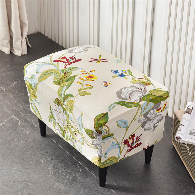 Stretch Spandex Nordic Floral Removable Wing Chair Cover, Relaxing Seat Covers Slipcovers for Armchairs