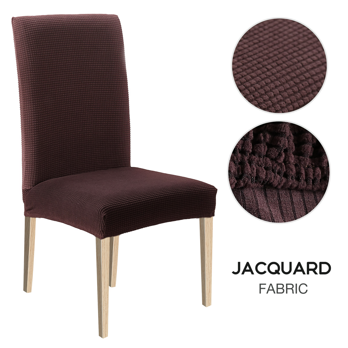 High Stretch Dining Chair Cover, 1/2/4/6pcs Jacquard Spandex Slipcover