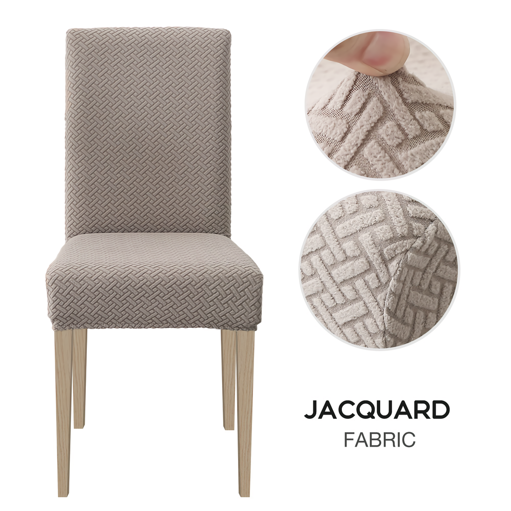 High Stretch Dining Chair Cover, 1/2/4/6pcs Jacquard Spandex Slipcover