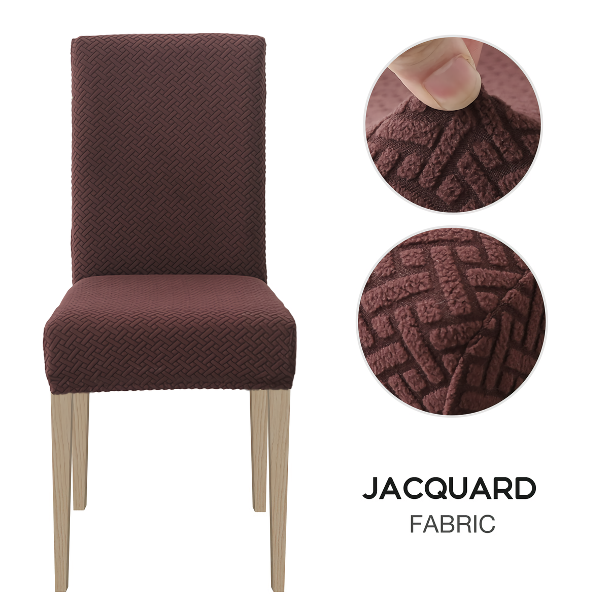 High Stretch Dining Chair Cover, 1/2/4/6pcs Jacquard Spandex Slipcover