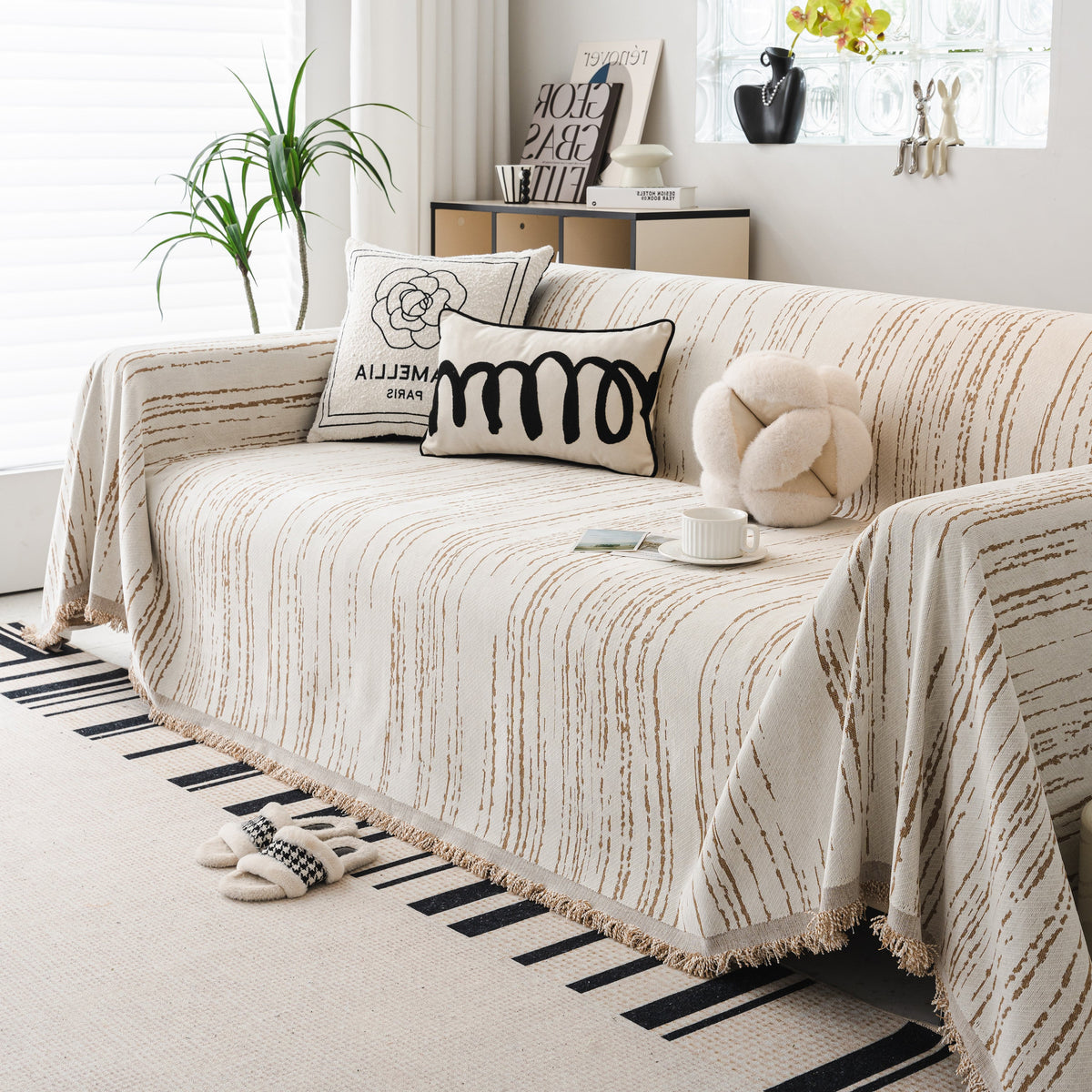 Slip Covers for Sofas, Sofa Throw Cover Soft Chenille Sofa Bed Cover, L Shaped Sectional Couch Covers