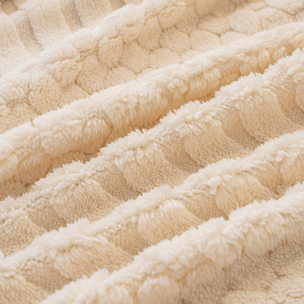 Boho 3D Geometric Throw Blanket for Couch, Luxurious Velvety Plush Fleece Sofa Cover