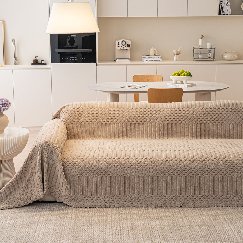 Boho 3D Geometric Throw Blanket for Couch, Luxurious Velvety Plush Fleece Sofa Cover