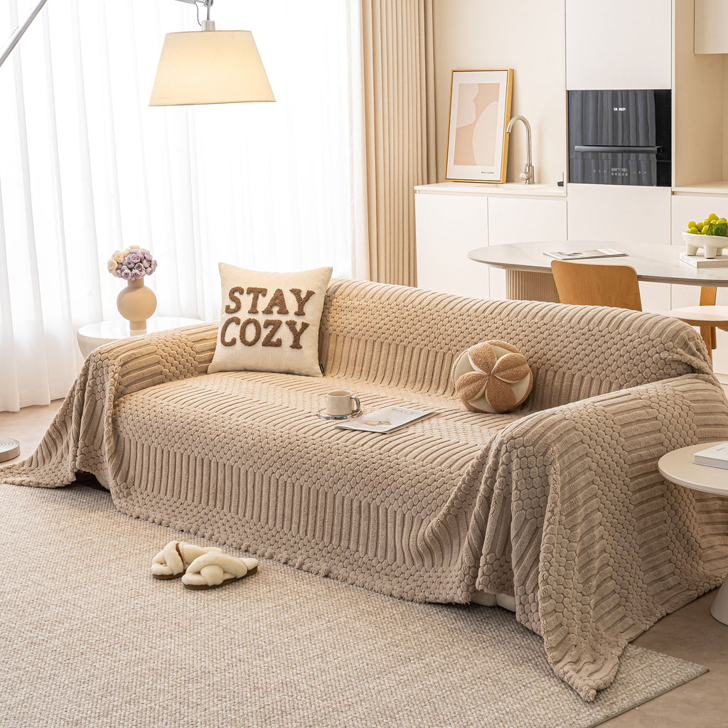 Boho 3D Geometric Throw Blanket for Couch, Luxurious Velvety Plush Fleece Sofa Cover