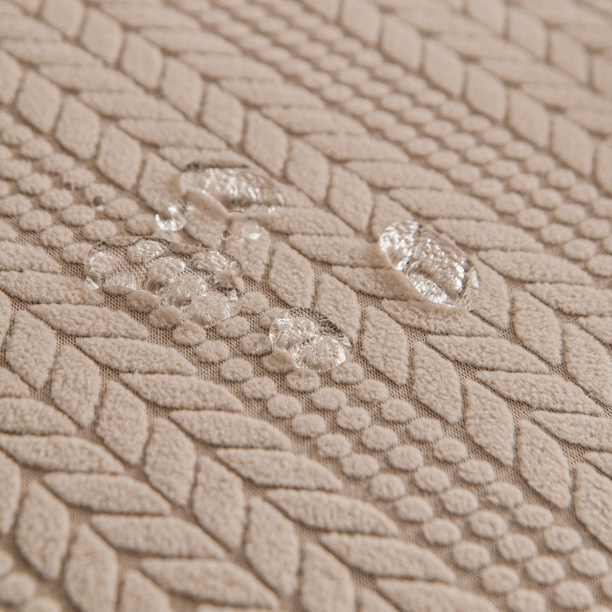 High Stretch Wheat Ear Embossed Textured Couch Slipcover, Water Repellent Sofa Cover