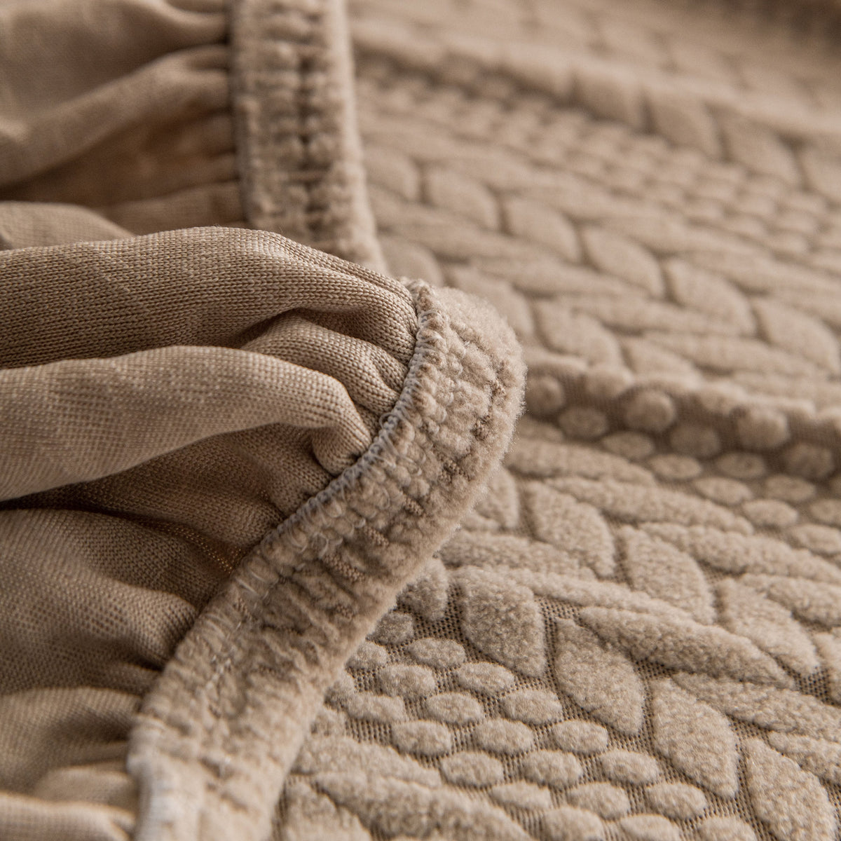 High Stretch Wheat Ear Embossed Textured Couch Slipcover, Water Repellent Sofa Cover
