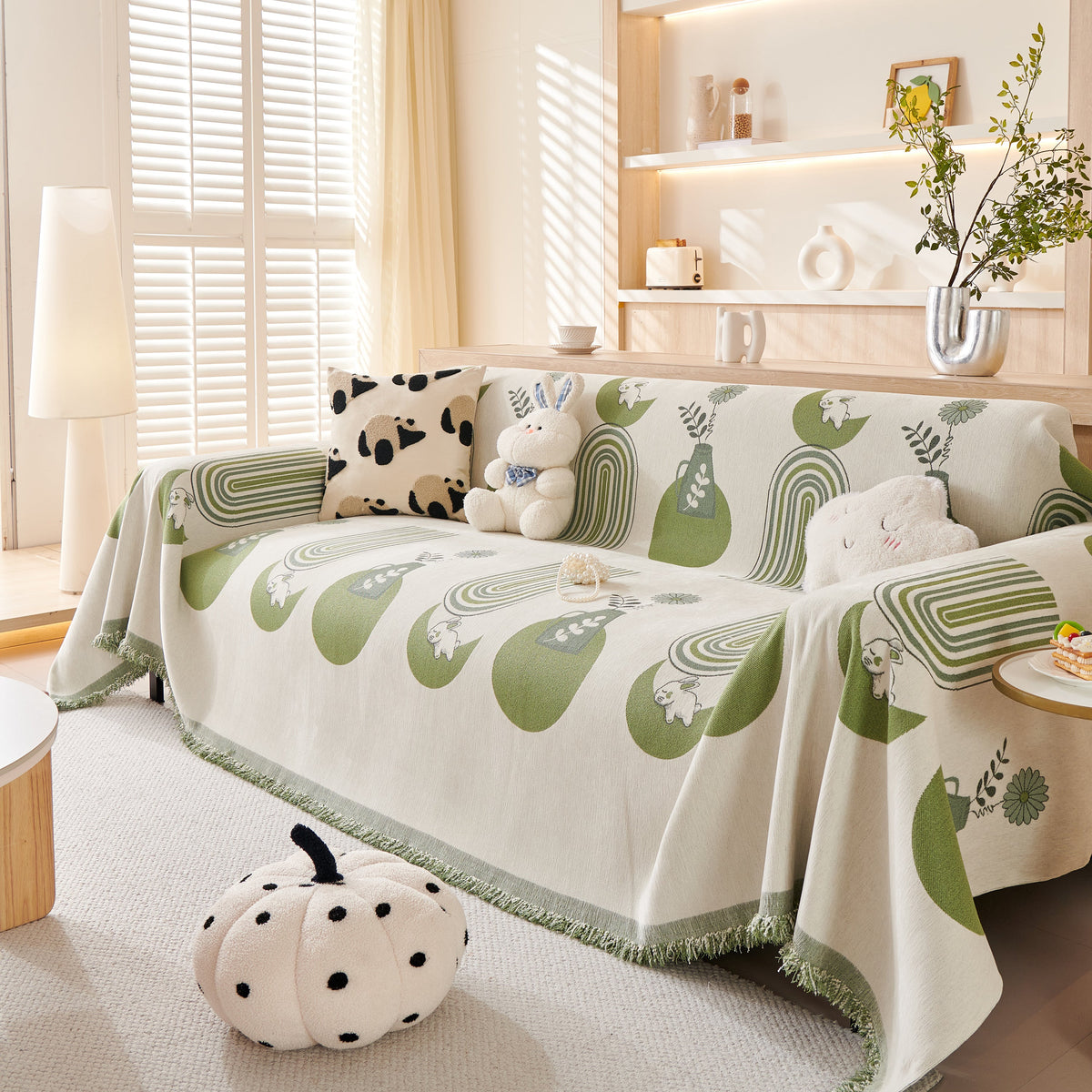 Decorative Throw Blankets for Couch Reversible Chenille Furniture Throw Covers for Sectional Sofa