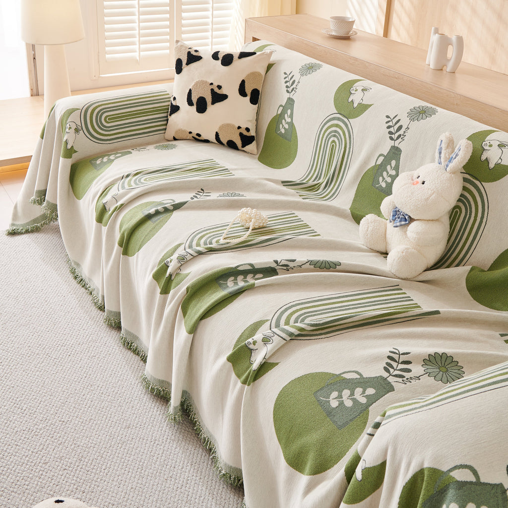 Decorative Throw Blankets for Couch Reversible Chenille Furniture Throw Covers for Sectional Sofa