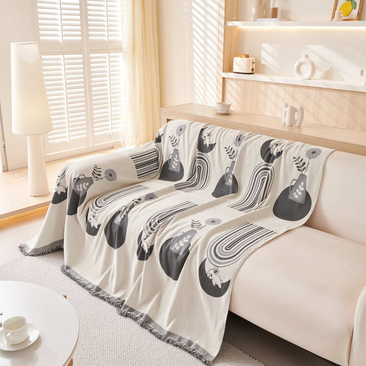 Decorative Throw Blankets for Couch Reversible Chenille Furniture Throw Covers for Sectional Sofa