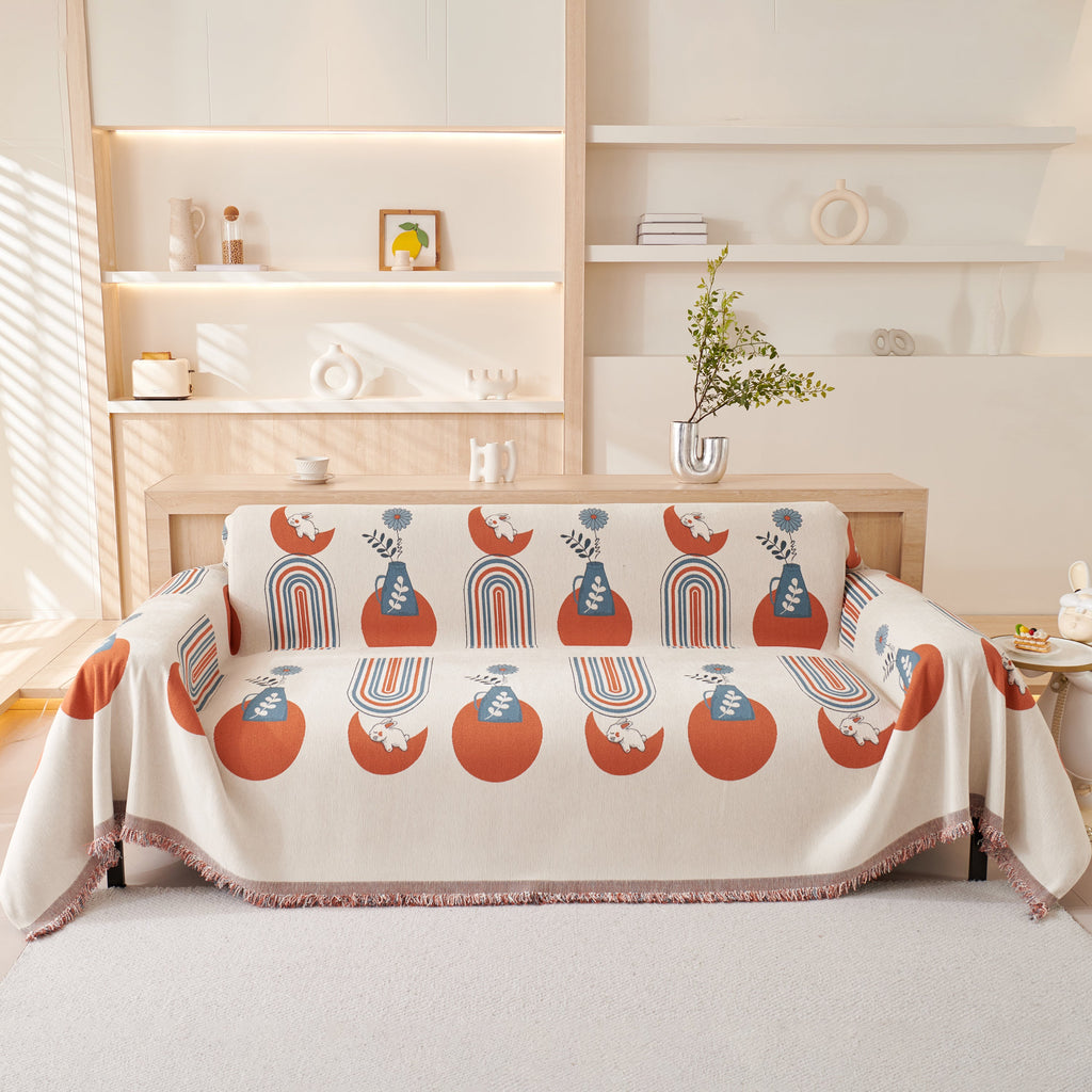 Decorative Throw Blankets for Couch Reversible Chenille Furniture Throw Covers for Sectional Sofa