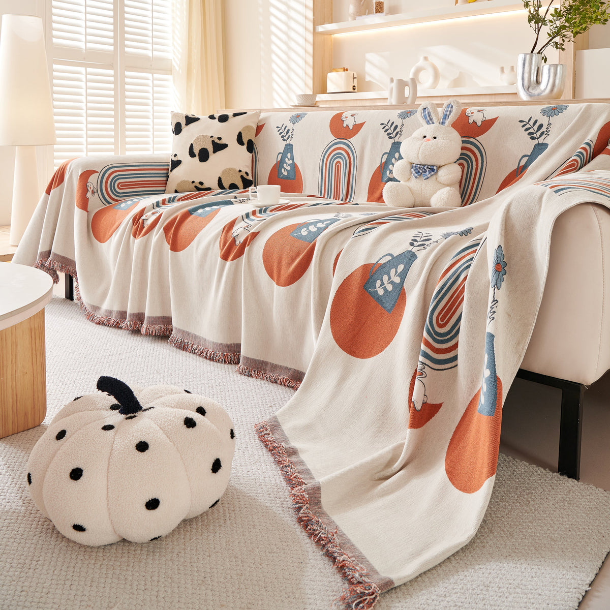 Decorative Throw Blankets for Couch Reversible Chenille Furniture Throw Covers for Sectional Sofa