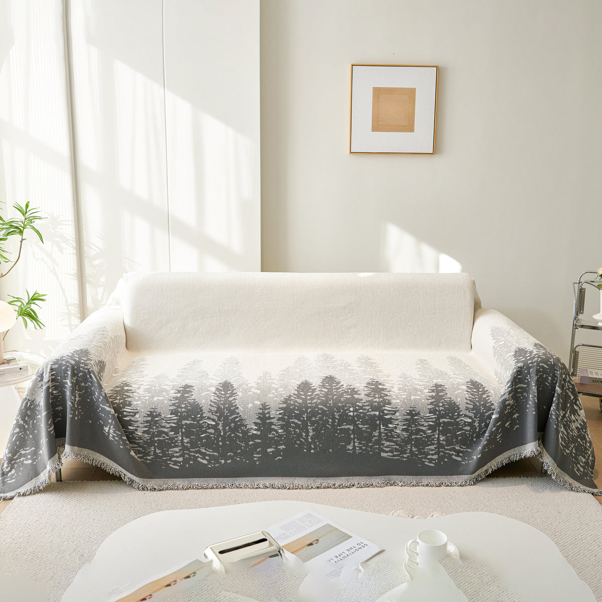 Chenille Grove Sofa Cover Blanket Furniture Protector, Couch Protector Sofa Throw Cover for Couches