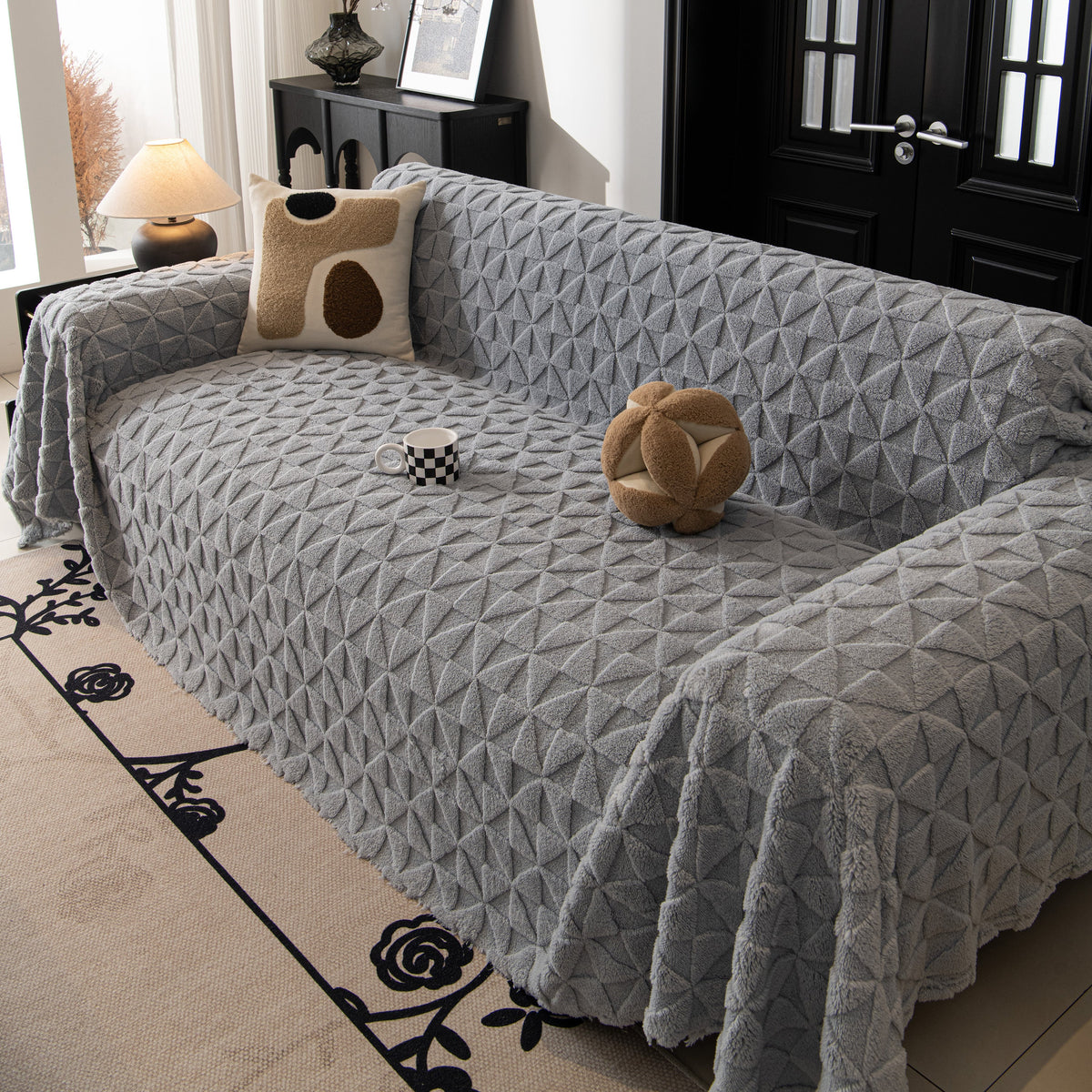 Plush Soft Couch Cover for Sofa and Furniture Lightweight Throw Blankets for Sectional Couch