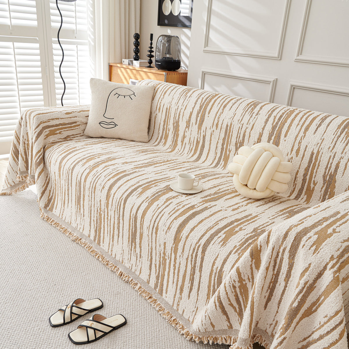 Reversible Sofa Throw Blanket, Couch Cover Sofa Slipcover for Most Shape Sofas