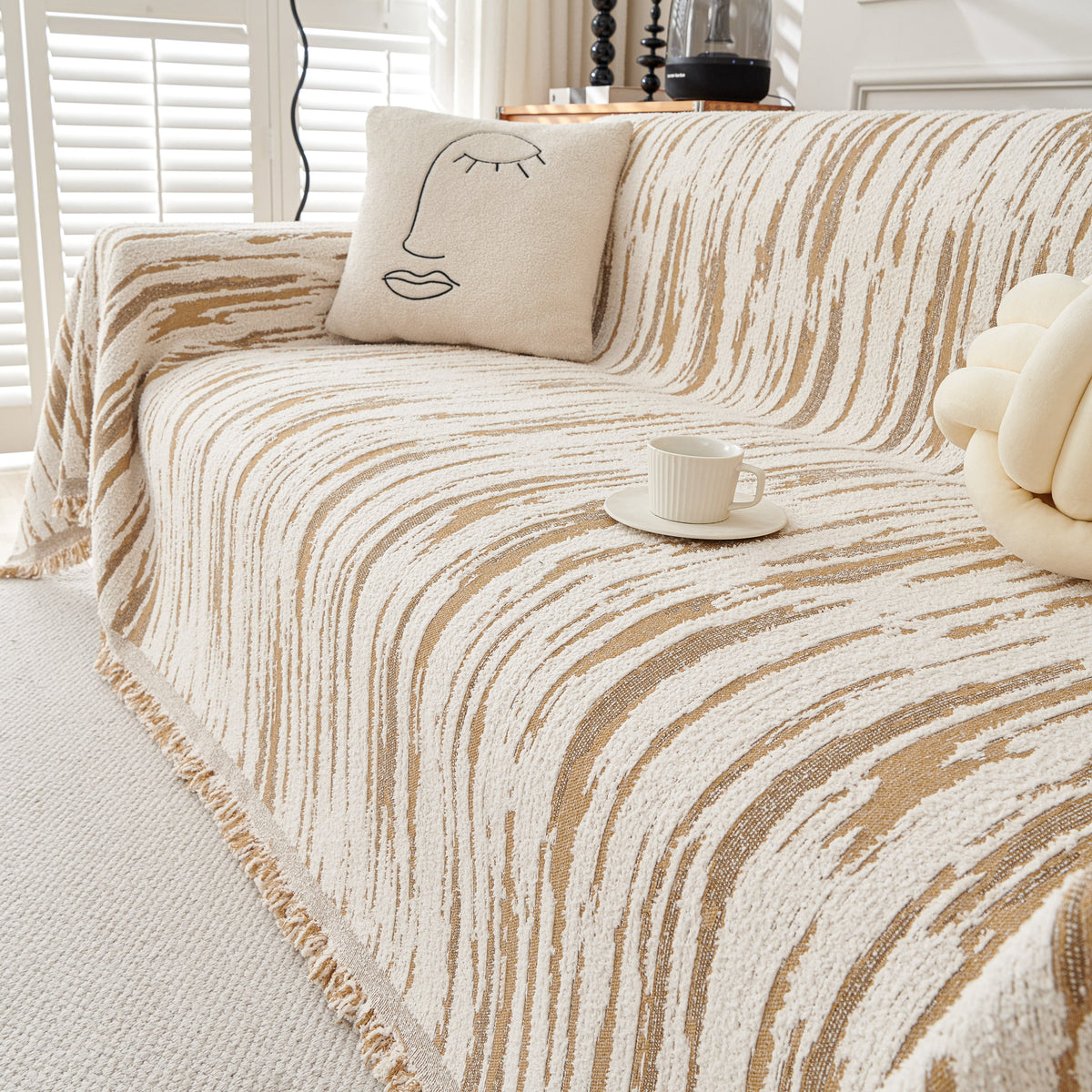 Reversible Sofa Throw Blanket, Couch Cover Sofa Slipcover for Most Shape Sofas