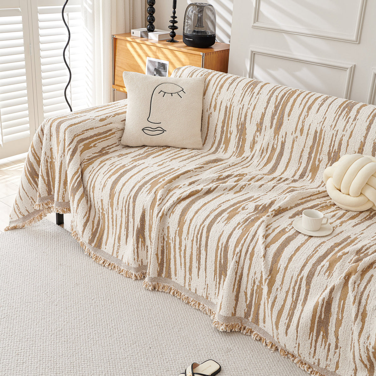 Reversible Sofa Throw Blanket, Couch Cover Sofa Slipcover for Most Shape Sofas