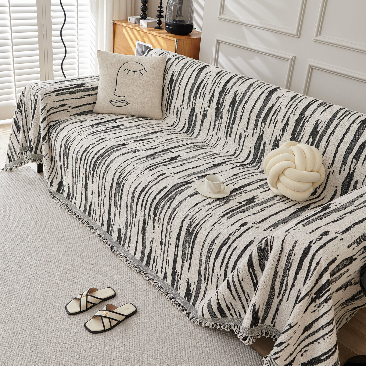 Reversible Sofa Throw Blanket, Couch Cover Sofa Slipcover for Most Shape Sofas