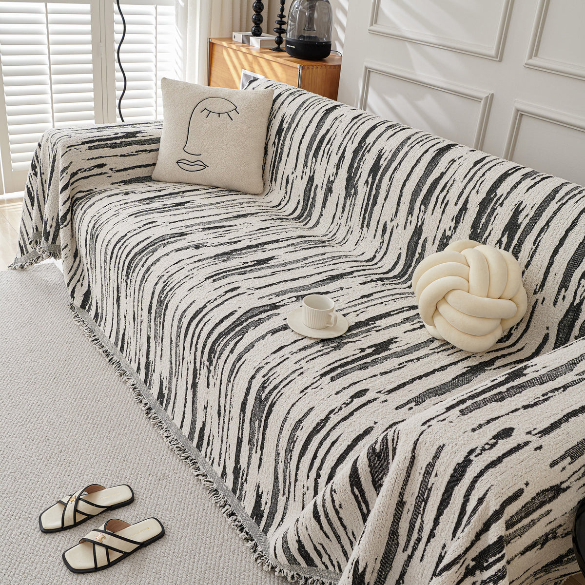 Reversible Sofa Throw Blanket, Couch Cover Sofa Slipcover for Most Shape Sofas