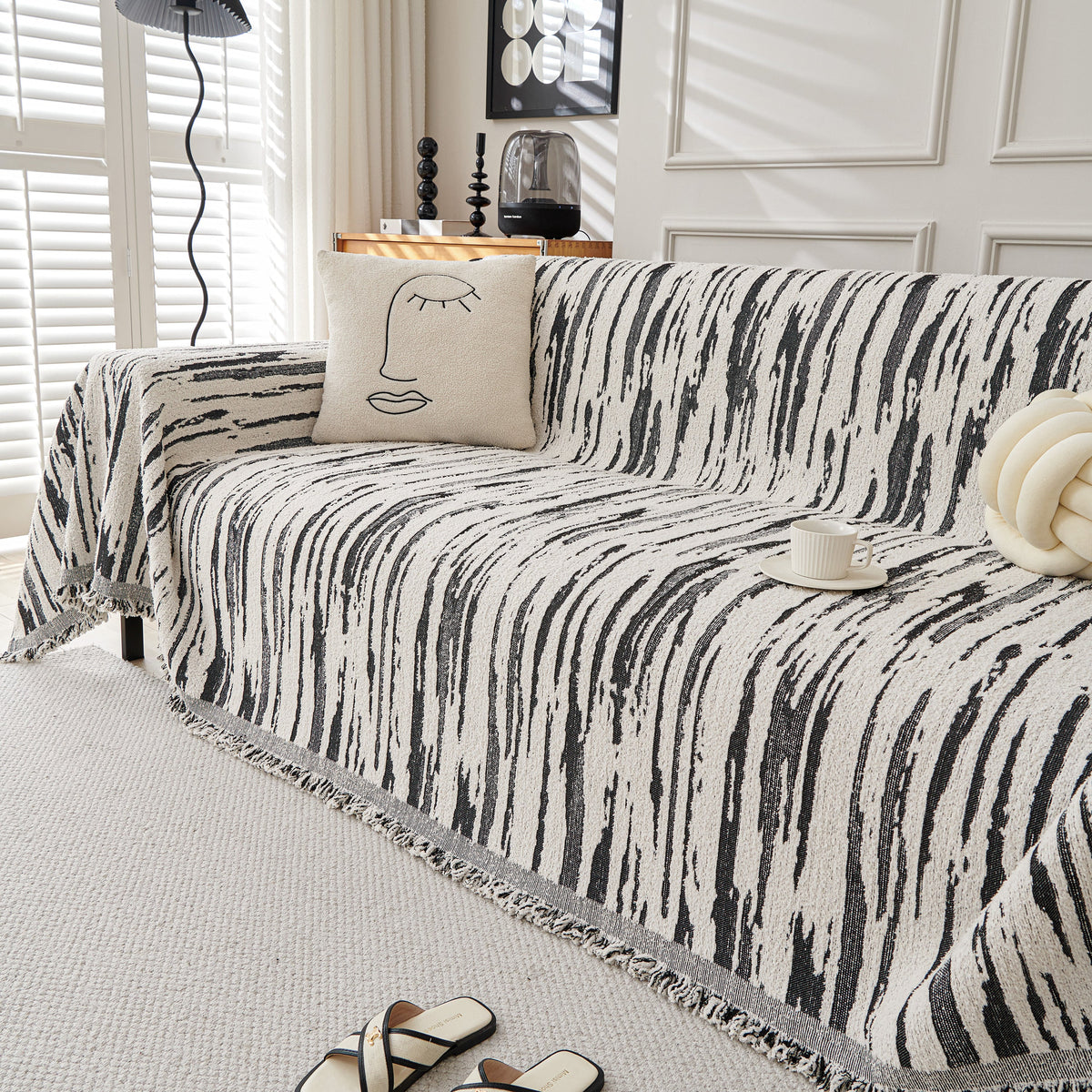 Reversible Sofa Throw Blanket, Couch Cover Sofa Slipcover for Most Shape Sofas