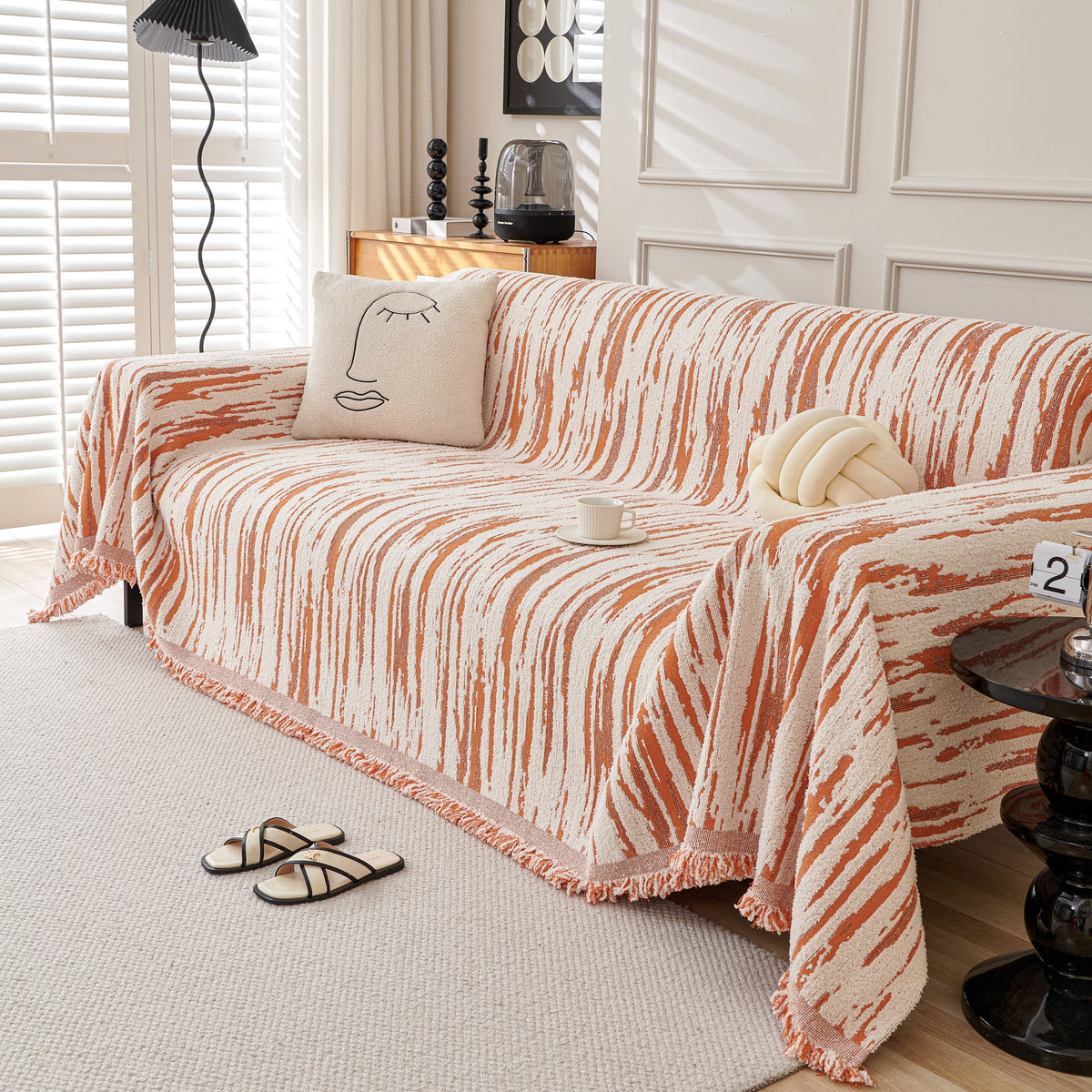 Reversible Sofa Throw Blanket, Couch Cover Sofa Slipcover for Most Shape Sofas
