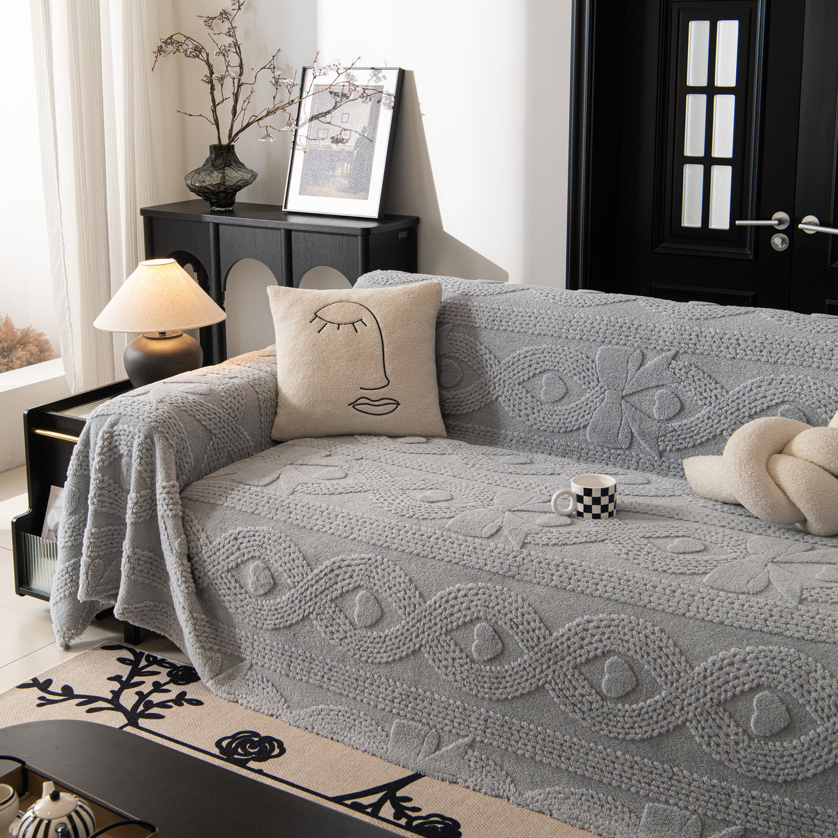 Soft Plush Fleece Throw Blanket for Couch Solid Cute Warm Couch Cover Blanket for Winter