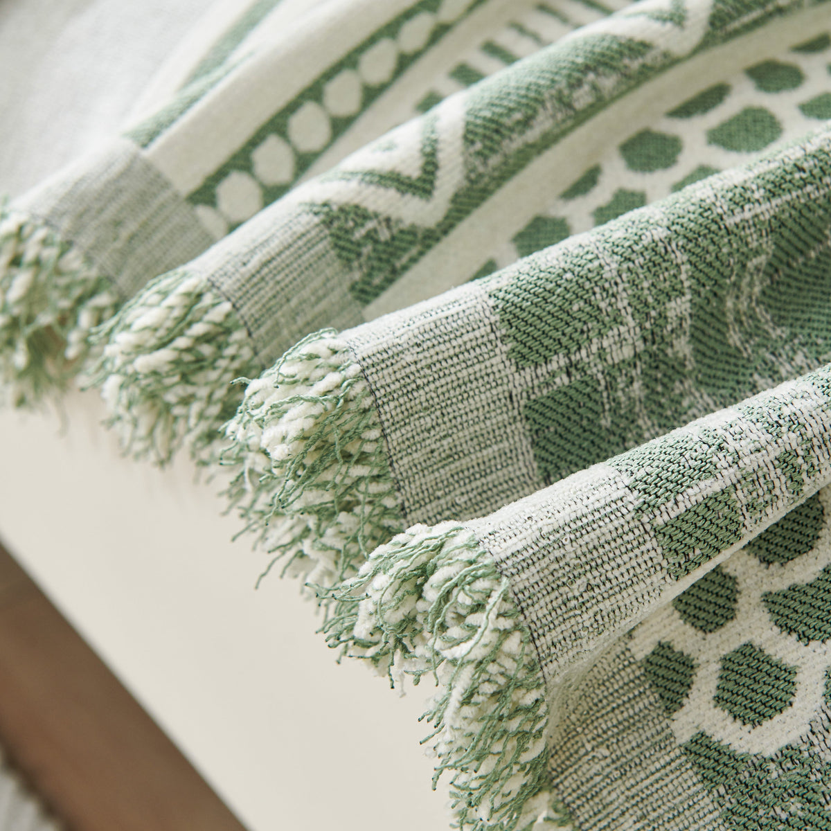 Chenille Sofa Cover Throw Blanket, Boho Geometric Scratch Proof Couch Protector
