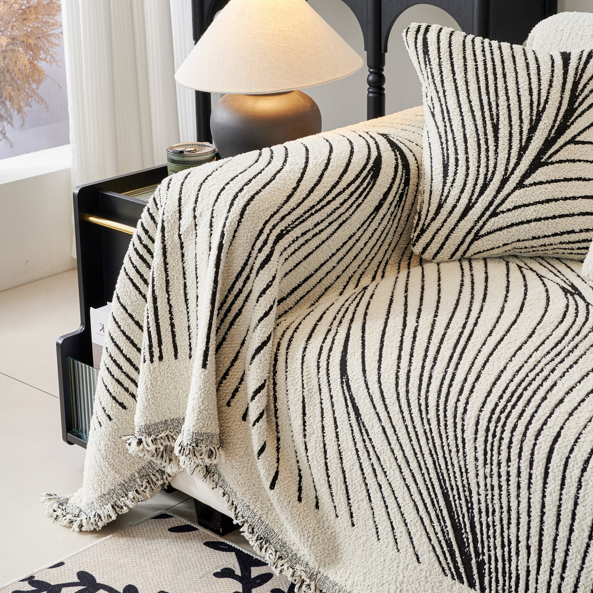 Cozy Striped Sofa Throw Blanket L Shaped Sectional Couch Covers Luxury Throws for Sofas