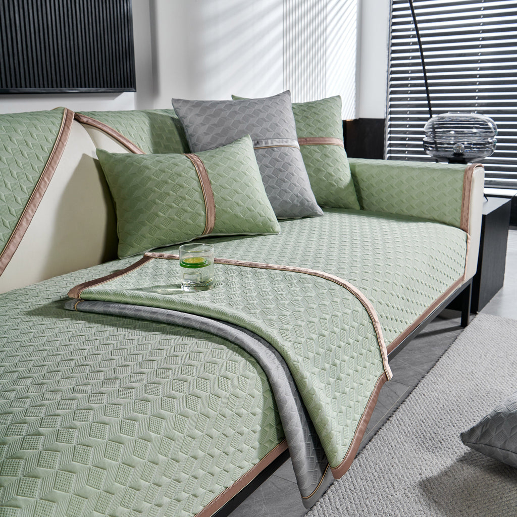 Geometric 3D Sofa Cover, Non-Slip Couch Protector for Seat, Backrest & Armrest