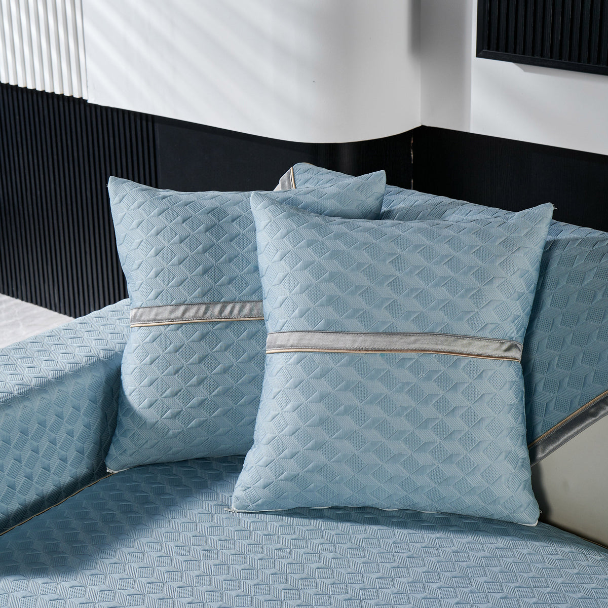 Geometric 3D Sofa Cover, Non-Slip Couch Protector for Seat, Backrest & Armrest