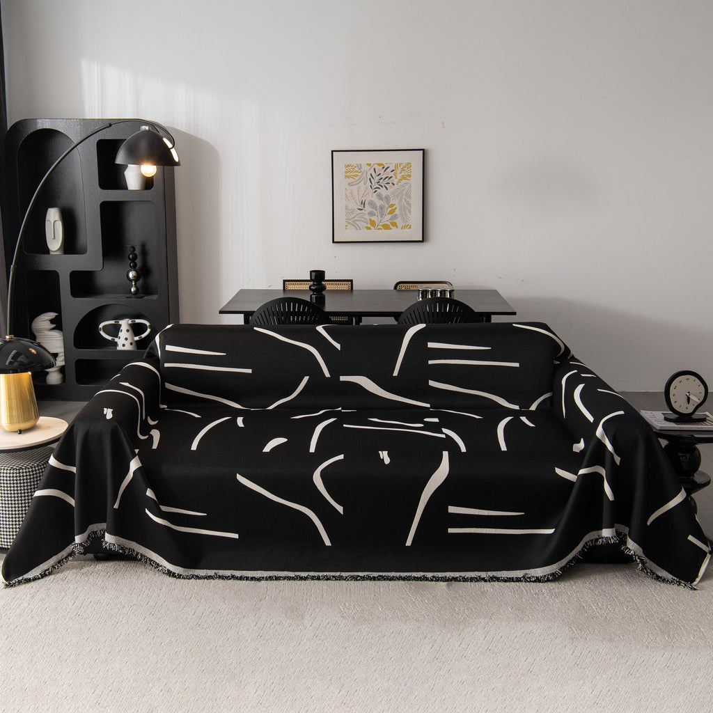Modern Abstract Couch Cover Blanket, Decor Furniture Protector for Sectional Sofa